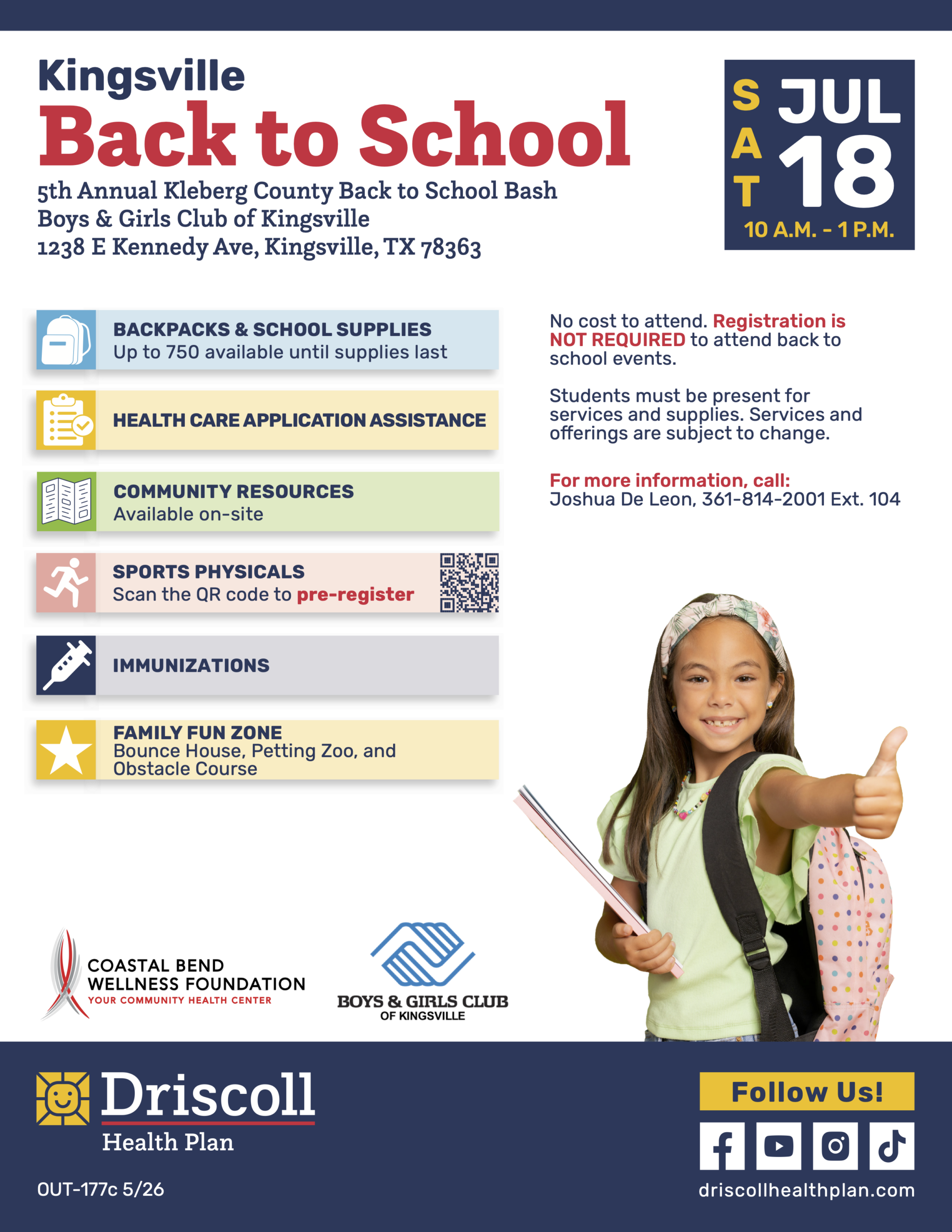 5th Annual Kleberg County Back to School Bash